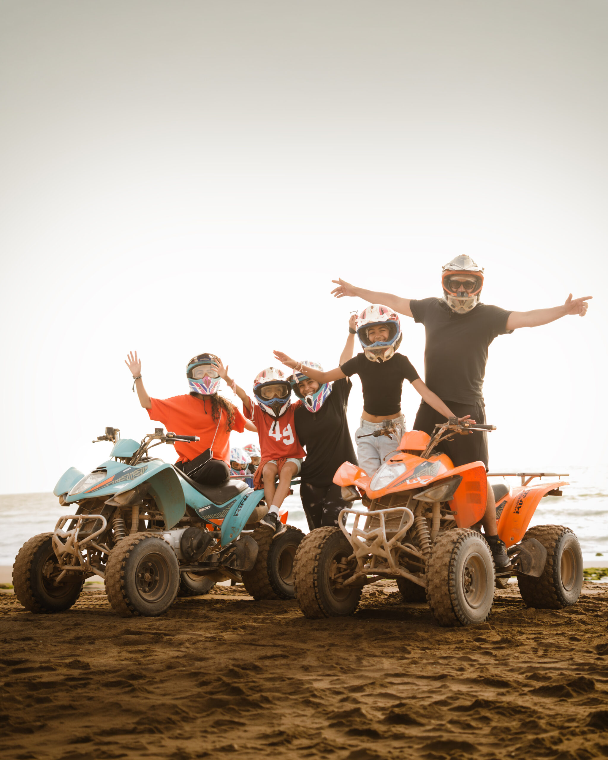 A group enjoying a quad ride together