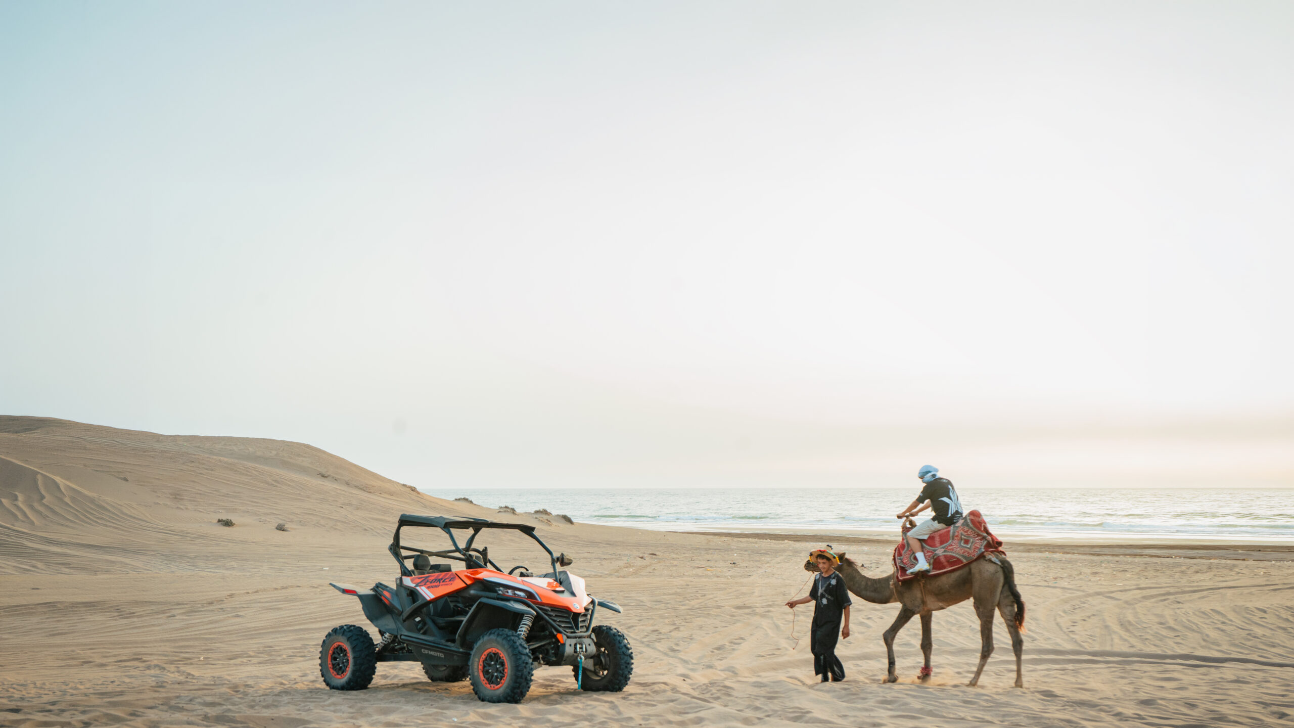 Buggy beside the coastal dunes